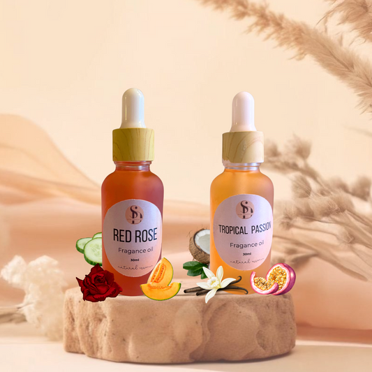 Duo huiles parfumées à brûler - Red Rose & Tropical Passion