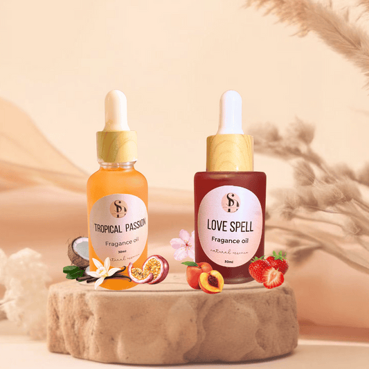 Duo huiles parfumées à brûler - Tropical Passion & Love Spell